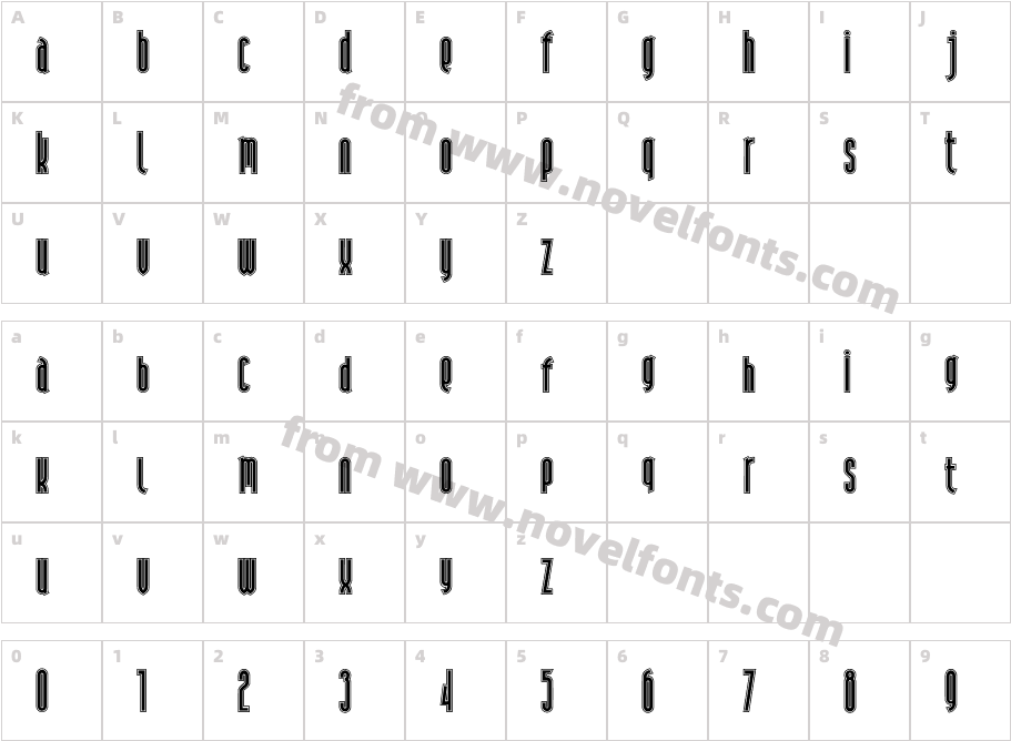 AndironOutlineCharacter Map