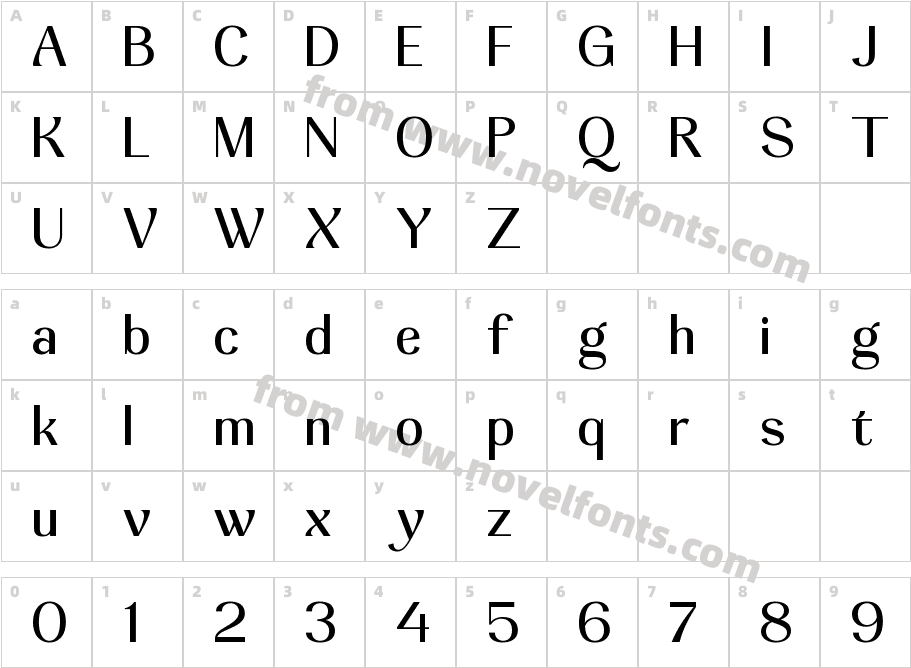 Getishan MediumCharacter Map