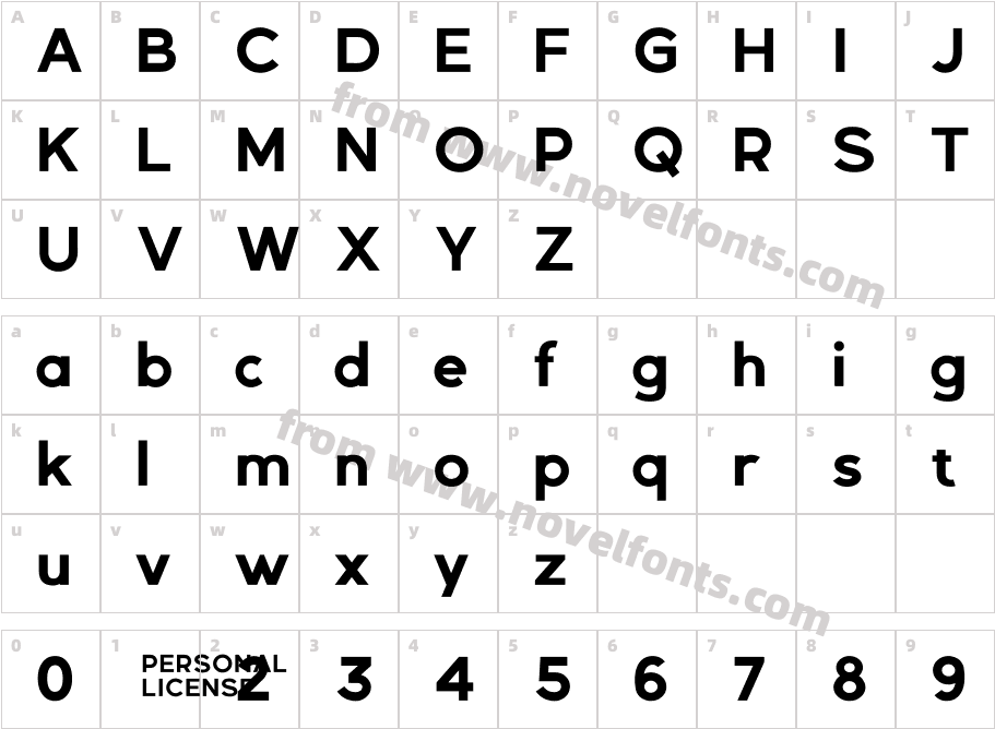 Gexo Sans BoldCharacter Map