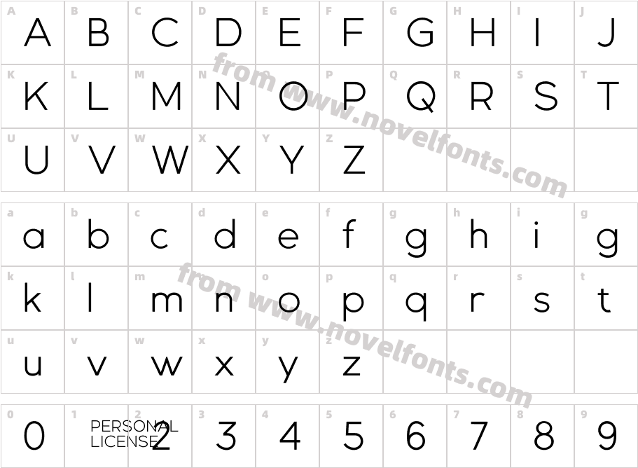 Gexo Sans LightCharacter Map