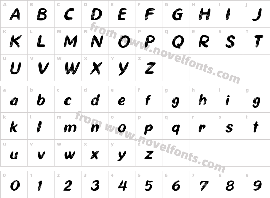 Ghiya Strokes ItalicCharacter Map