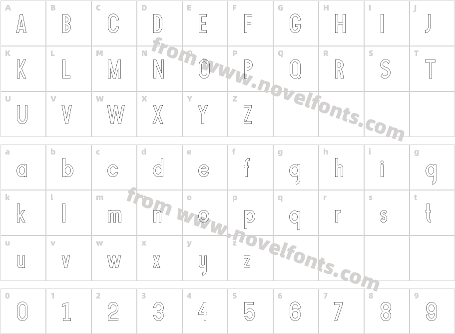 Gibster OutlineCharacter Map
