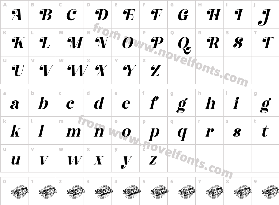 Giglik Merkia Italic DEMO VERSI ItalicCharacter Map