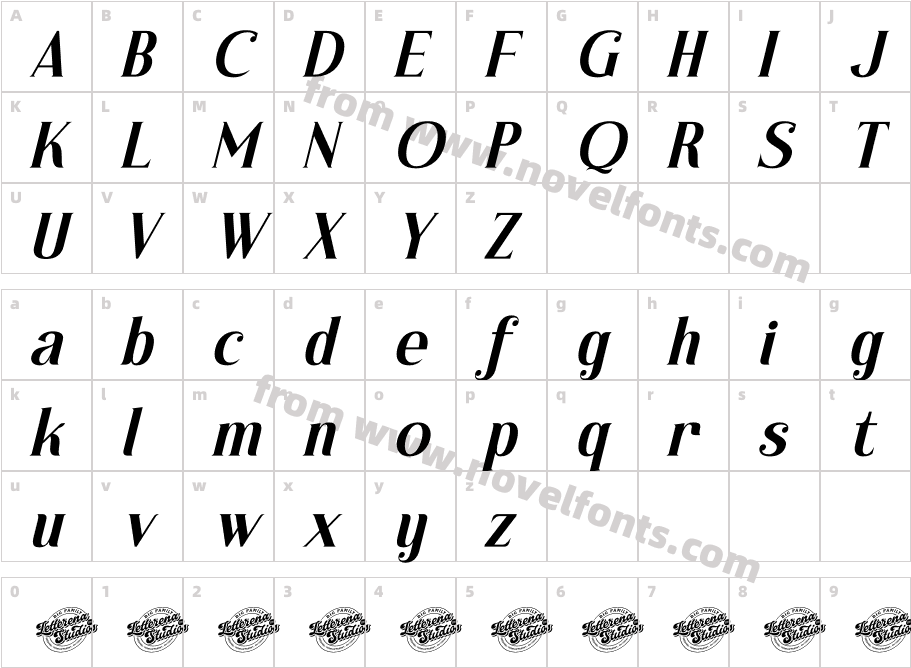 Gikefta DEMO VERSION ItalicCharacter Map