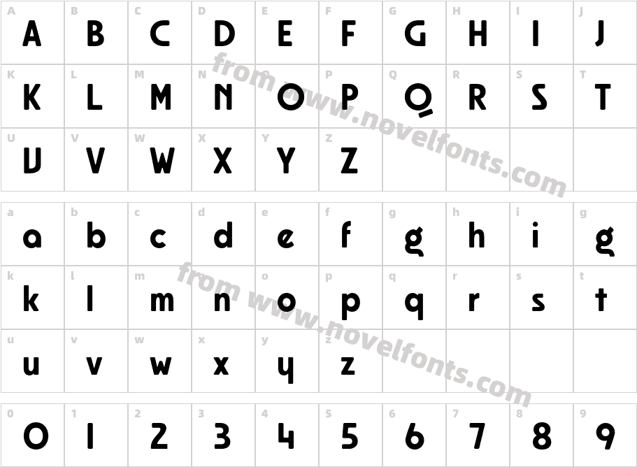 Gilga RoundedCharacter Map