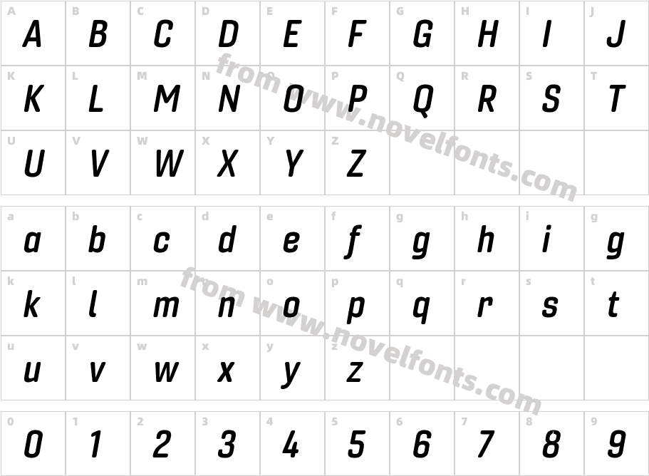 Gineso Soft Norm Bold ItalicCharacter Map