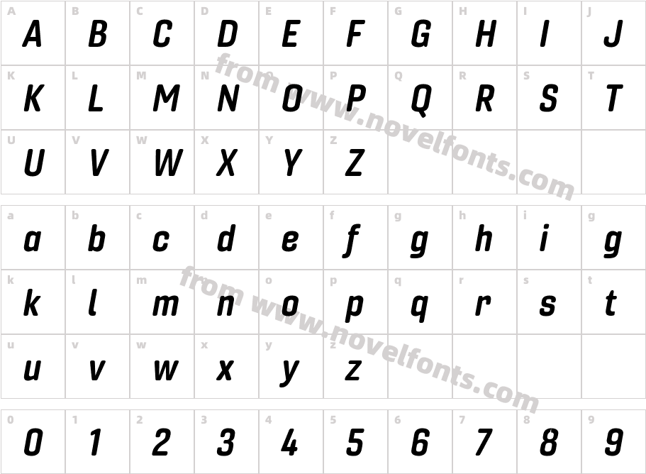 Gineso Soft Norm Ex Bold ItalicCharacter Map