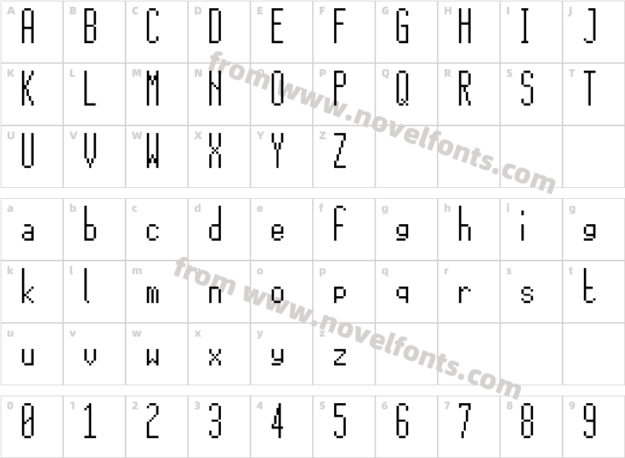 15x5 RegularCharacter Map