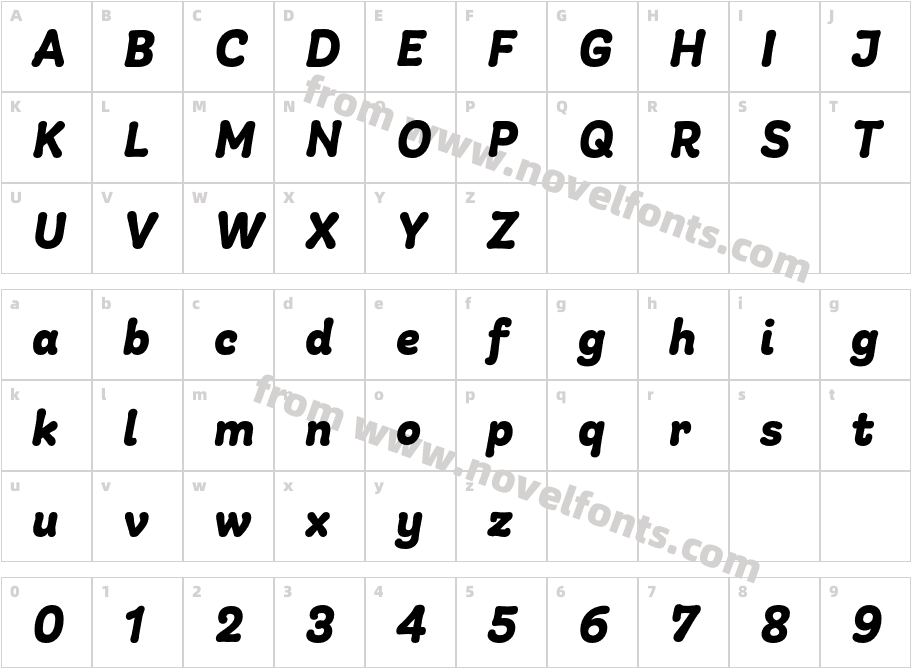 Giulia Plain Bold ItalicCharacter Map