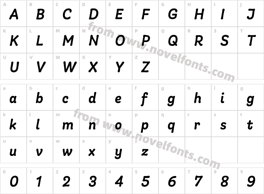 Giulia Plain Regular ItalicCharacter Map