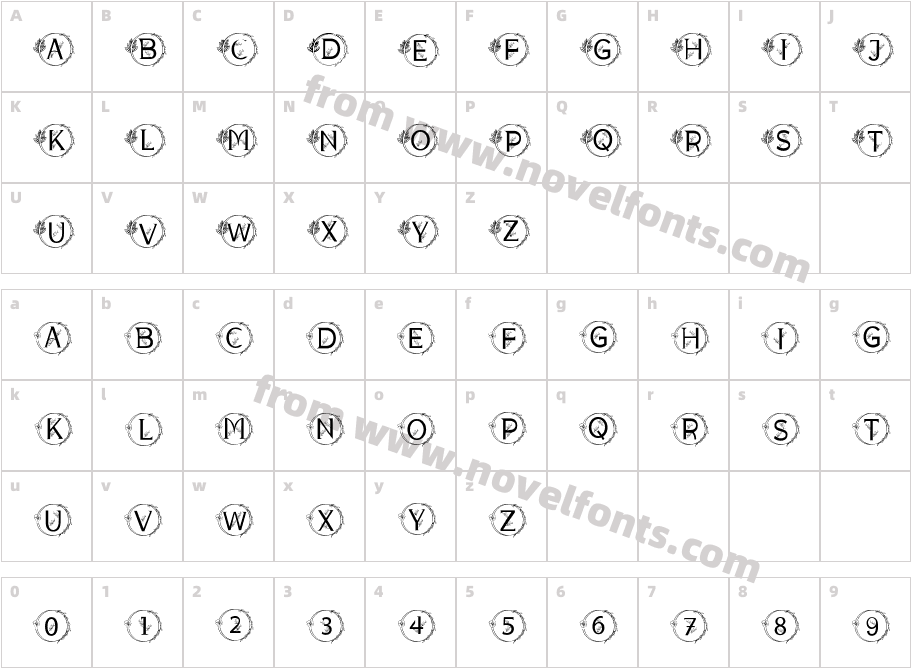 MONOGRAM LEAVESCharacter Map