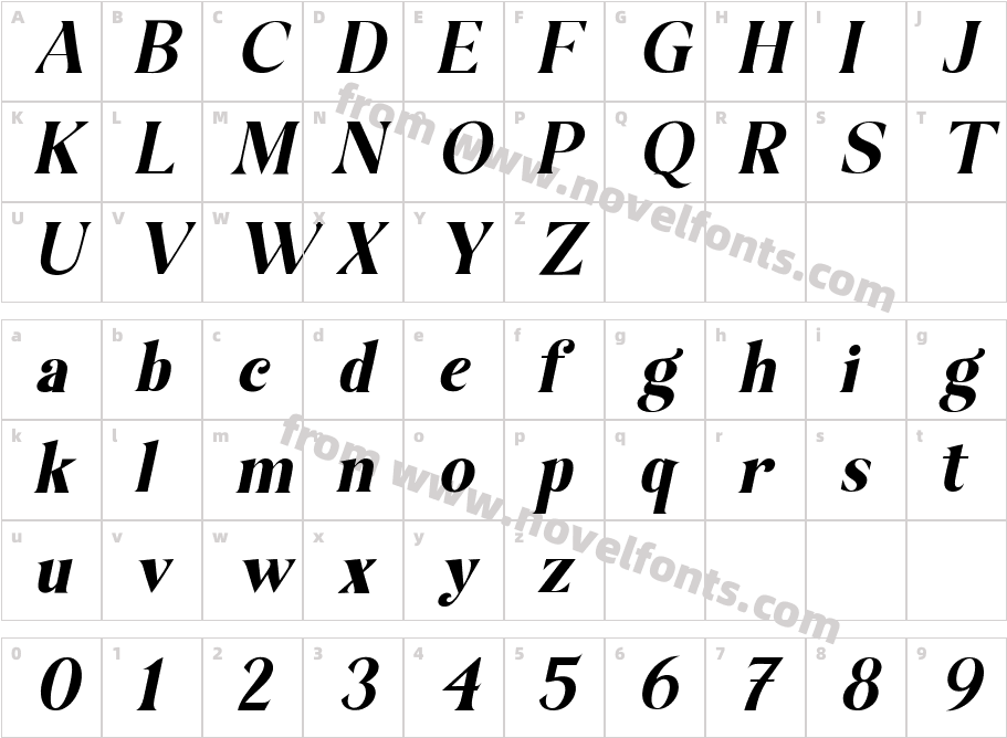 Glanston Magnolia Italic ItalicCharacter Map
