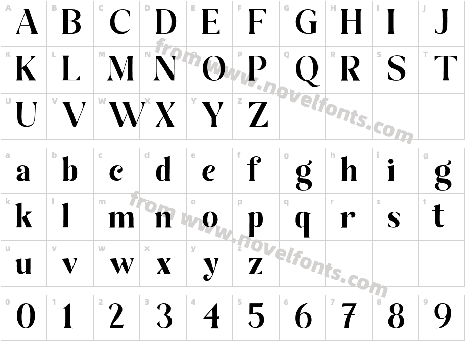 Glanston Magnolia MediumCharacter Map
