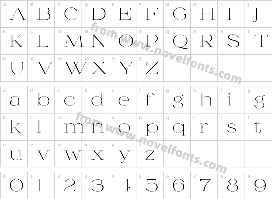 Glastigo RegularCharacter Map