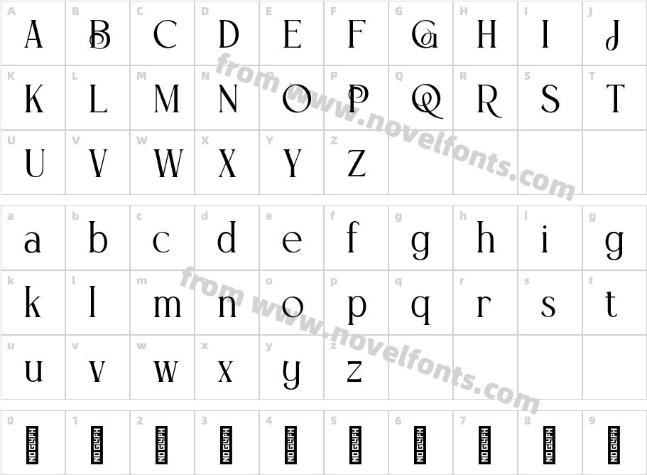 Glique Personal Use RegularCharacter Map