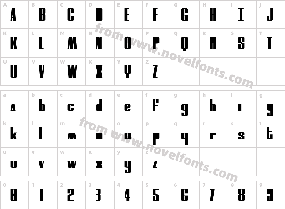 MOON Runner Extra-expandedCharacter Map