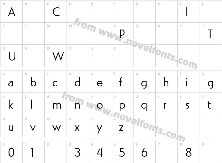Globe Grotesk Display RegularCharacter Map