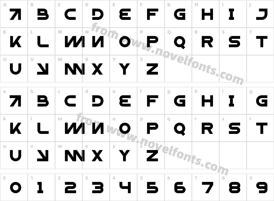 MOONSTONERegularCharacter Map