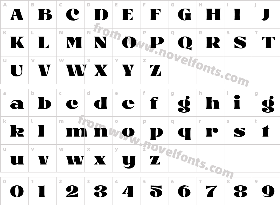 Glosta ExpandedCharacter Map