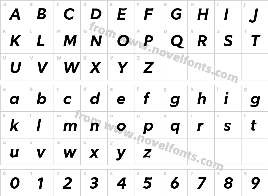 Glot Round Medium ItalicCharacter Map