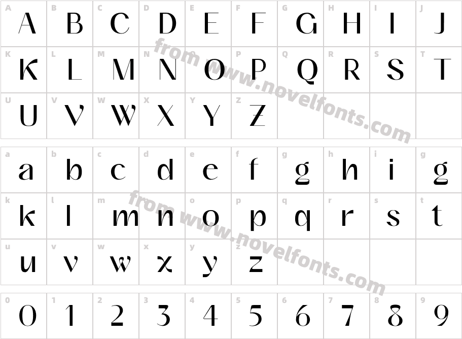 Glysa MediumCharacter Map