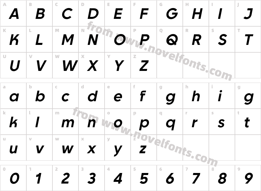 Goia Bold ItalicCharacter Map