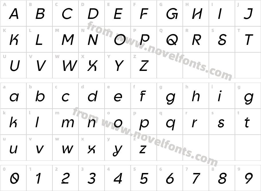 Goia Display Medium ItalicCharacter Map