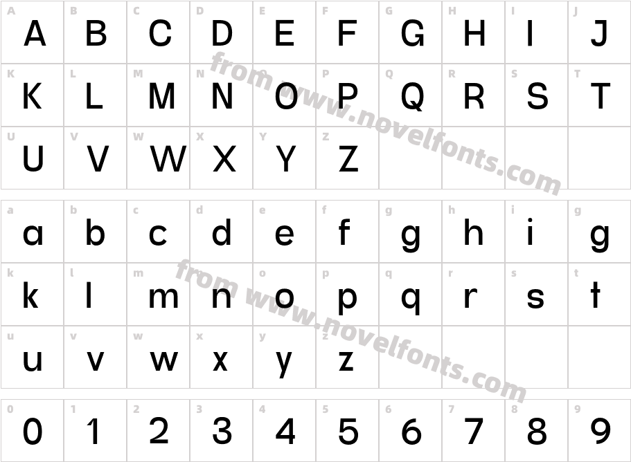Gojali MediumCharacter Map