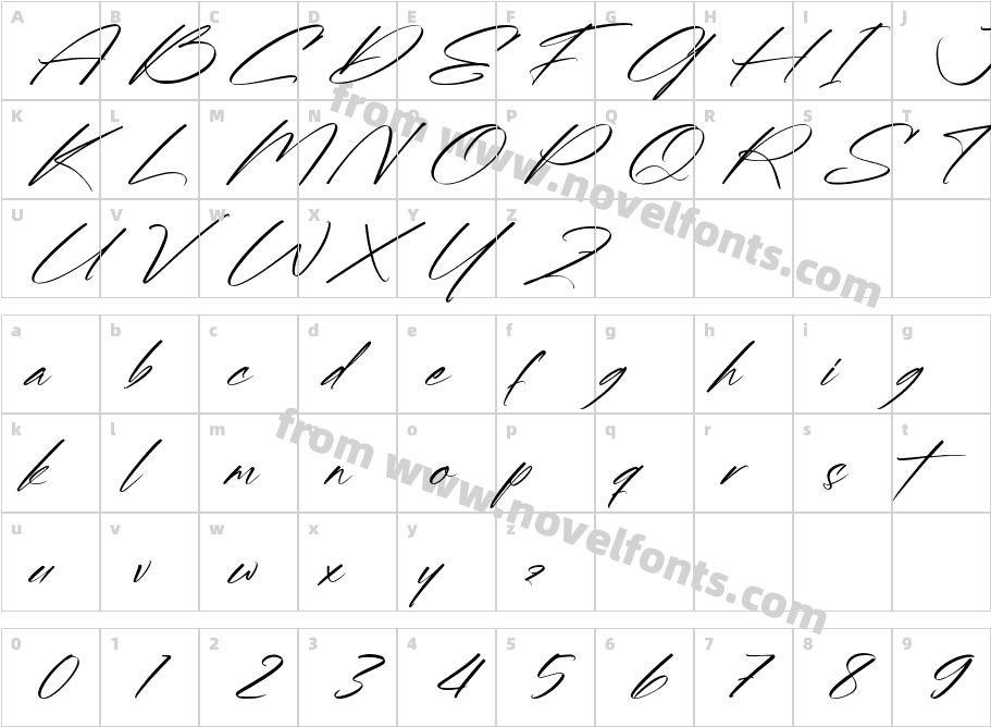 Golassity Foreston ItalicCharacter Map