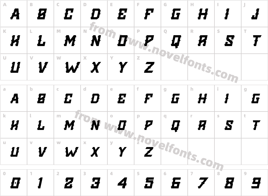 Golden Silver ItalicCharacter Map