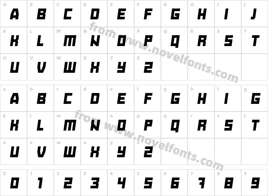 Goldeneye ItalicCharacter Map