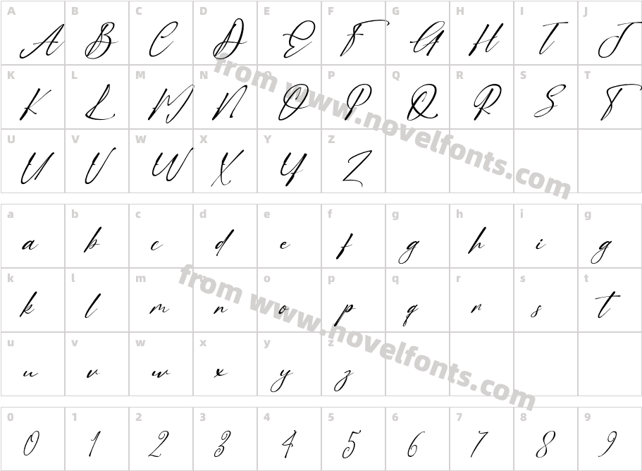 Golding Signature Italic ItalicCharacter Map