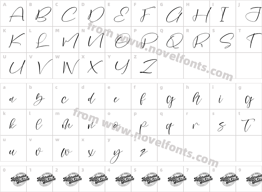Goldmar Victory DEMO VERSION ItalicCharacter Map