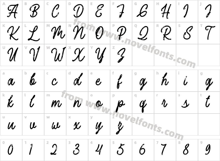Gollder Vintage ScriptCharacter Map