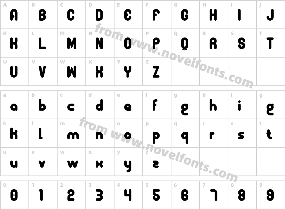 Gomena RegularCharacter Map