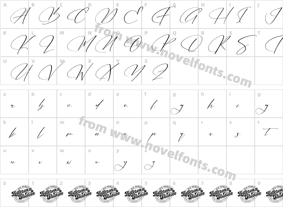 Gomethina DEMO VERSION ItalicCharacter Map