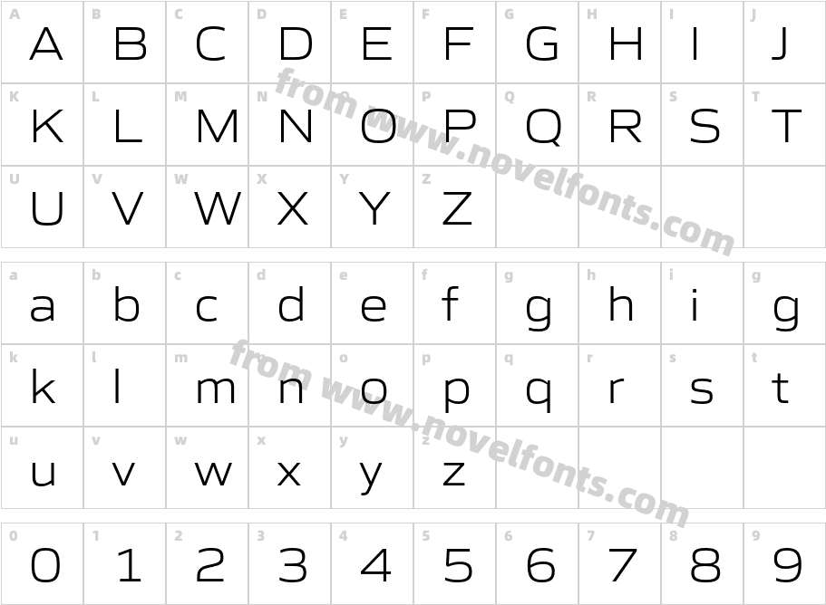 Gomme Sans LightCharacter Map