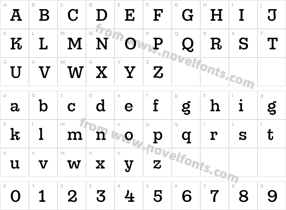 Gonzaga Trial MediumCharacter Map