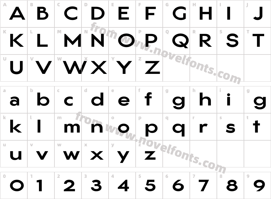 Gonzi Expanded BoldCharacter Map