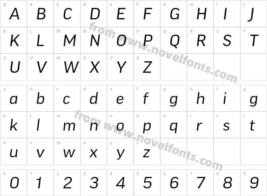 Good Pro Wide ItalicCharacter Map