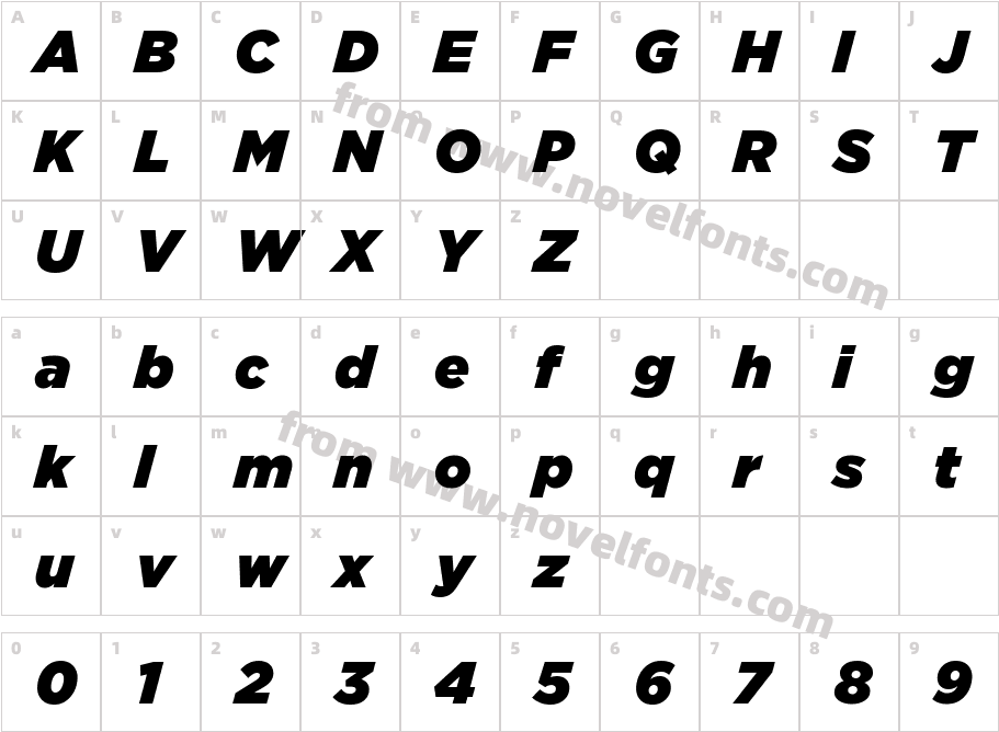 Gotham Ultra ItalicCharacter Map