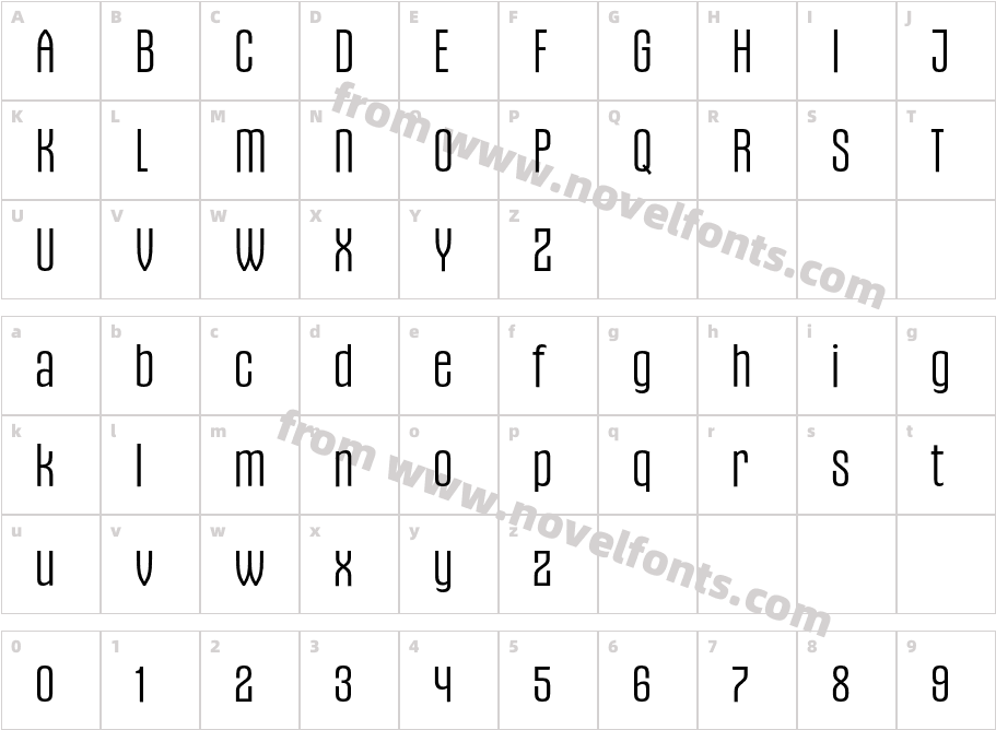 Gothiks Light RegularCharacter Map