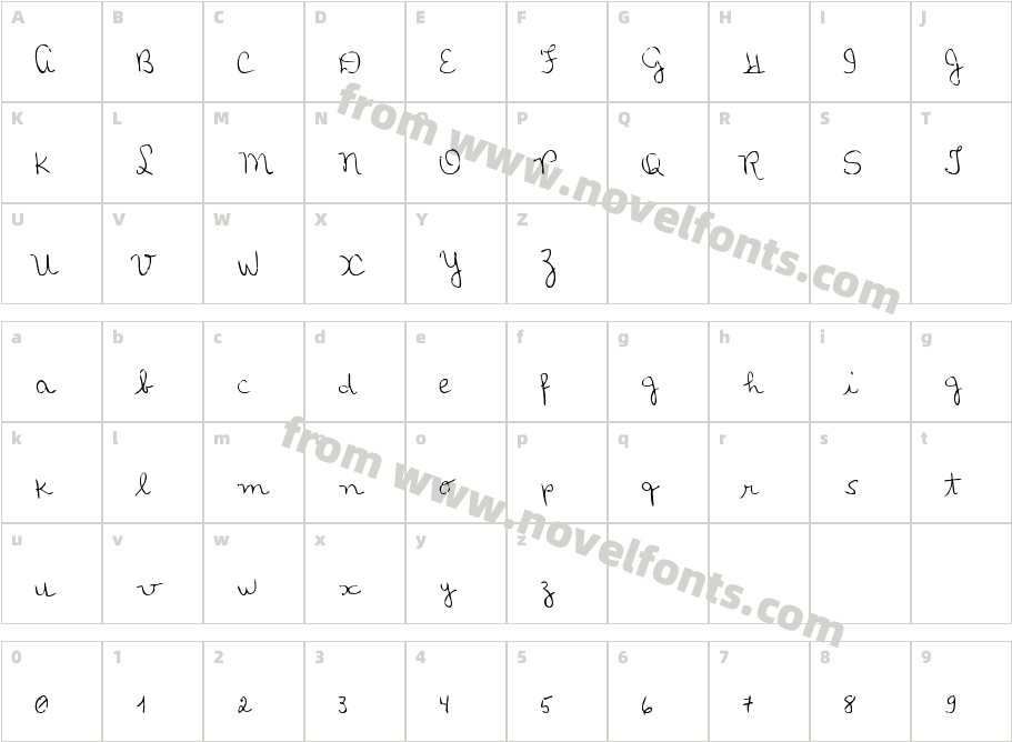 MTF Loli's HandwritingCharacter Map