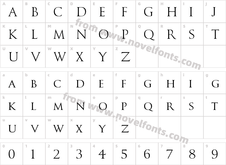 Goudy Titling W05 RegularCharacter Map
