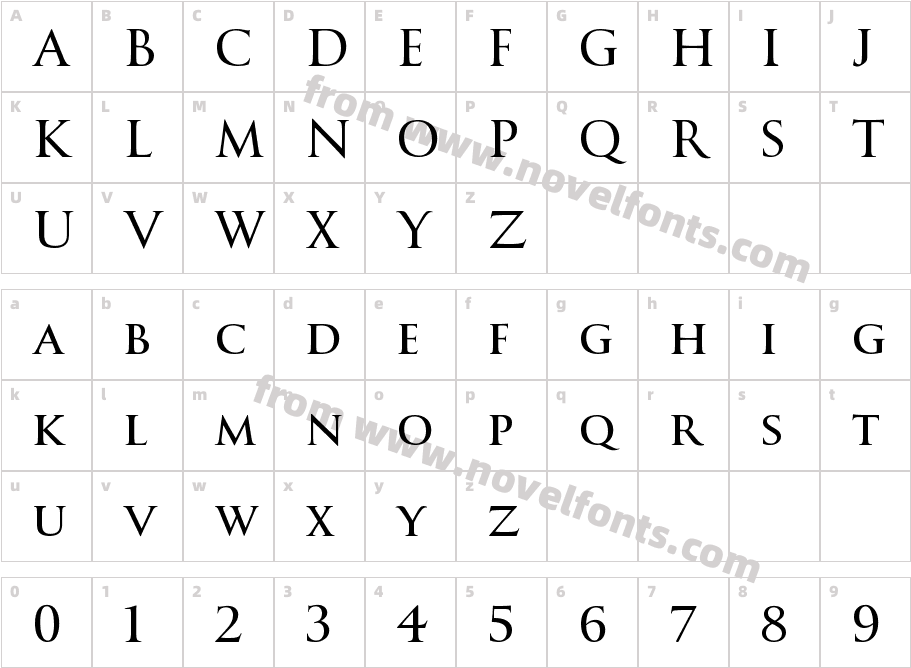 Goudy Titling W05 SemiboldCharacter Map