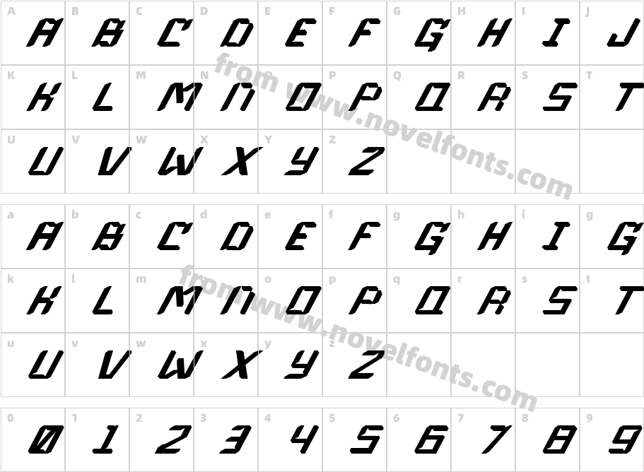 Gozen Light ItalicCharacter Map