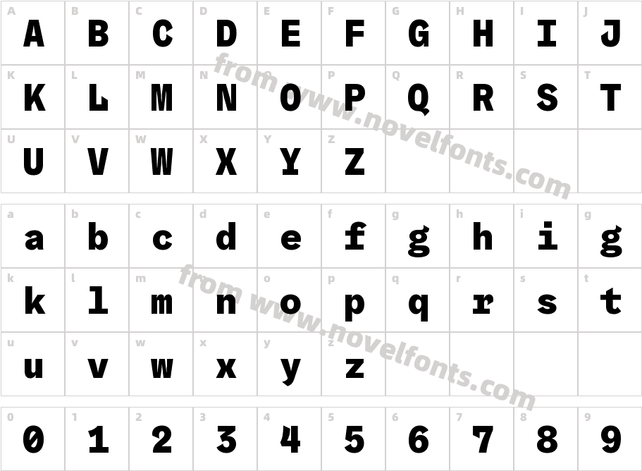 Graebenbach Mono BlackCharacter Map
