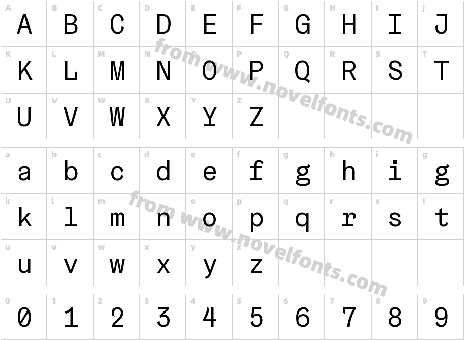 Graebenbach Mono RegularCharacter Map