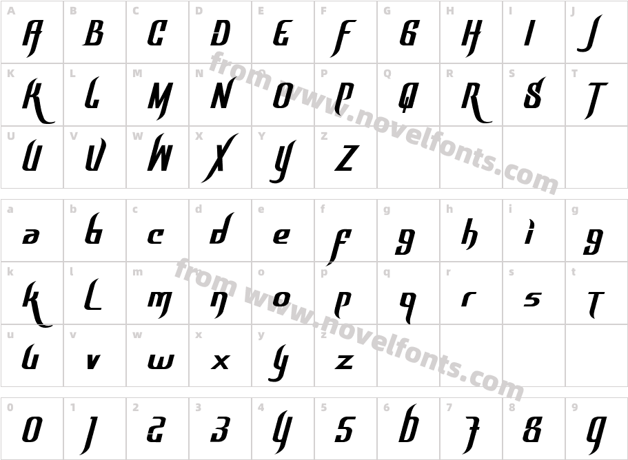 Graffick W05 RegularCharacter Map