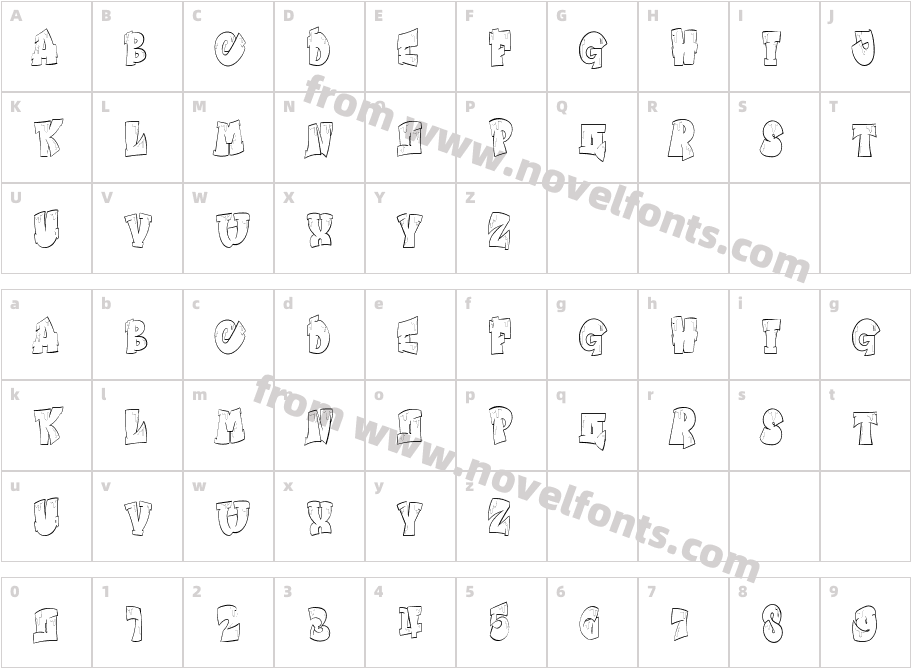 Graffiti Angel Wings RegularCharacter Map